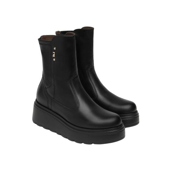 Nero Giardini stivaletti chelsea platform in pelle nera