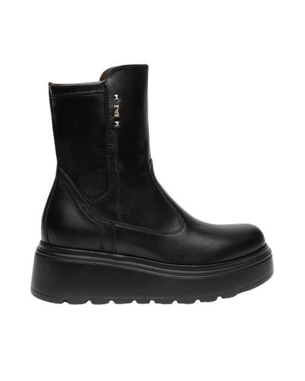 Nero Giardini stivaletti chelsea platform in pelle nera