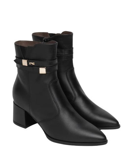 Nero Giardini tronchetti in pelle nera