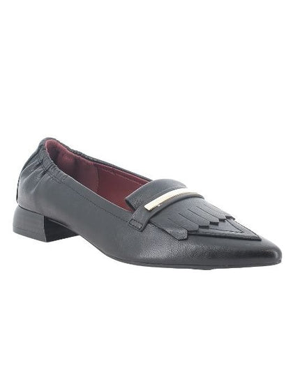 Igi&co mocassini a punta con tacco in pelle nera