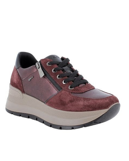 Igi&co sneakers platform in pelle scamosciata bordeaux