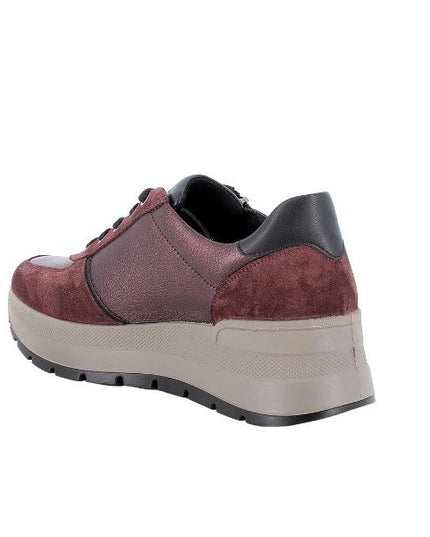 Igi&co sneakers platform in pelle scamosciata bordeaux