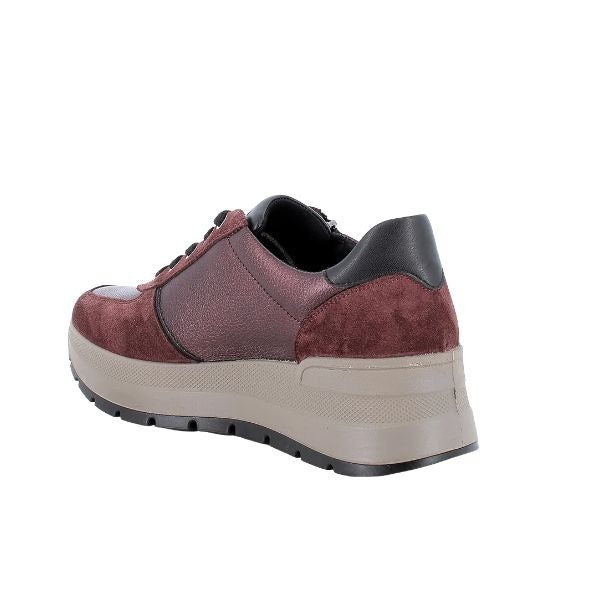 Igi&co sneakers platform in pelle scamosciata bordeaux