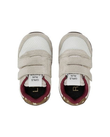 Sun68 Ally Vintage sneakers con chiusura a strappo panna