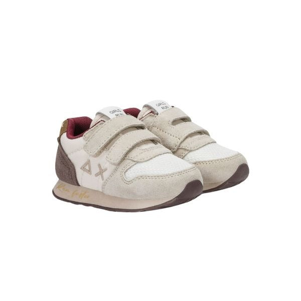 Sun68 Ally Vintage sneakers con chiusura a strappo panna