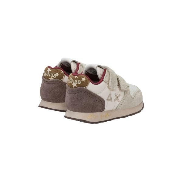 Sun68 Ally Vintage sneakers con chiusura a strappo panna