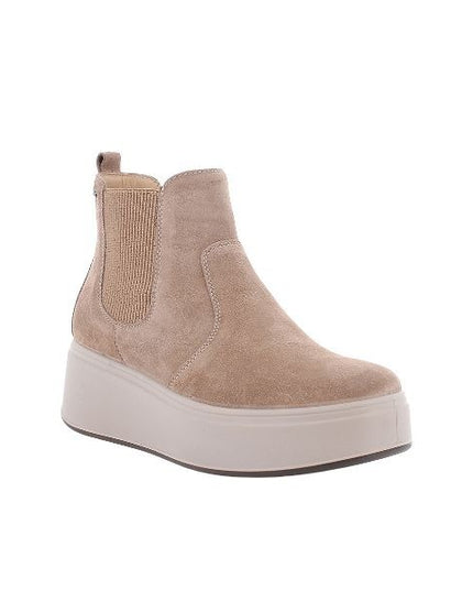 Igi&co stivaletti chelsea platform in camoscio beige