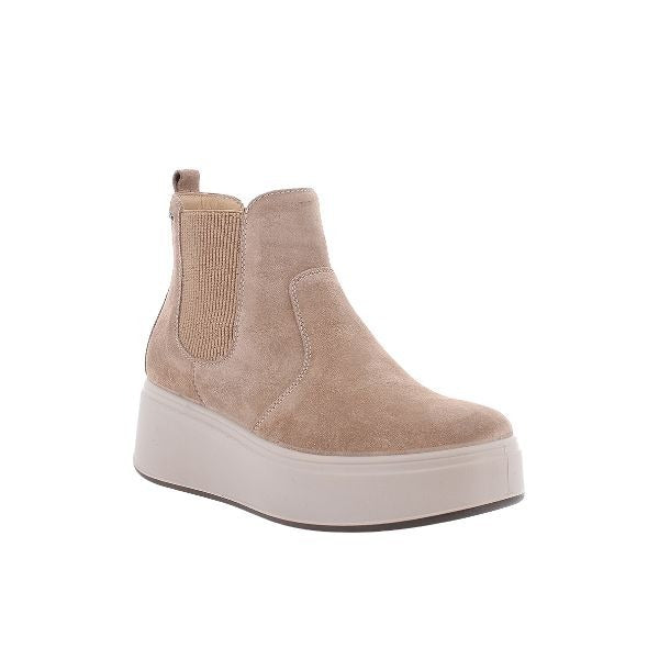Igi&co stivaletti chelsea platform in camoscio beige