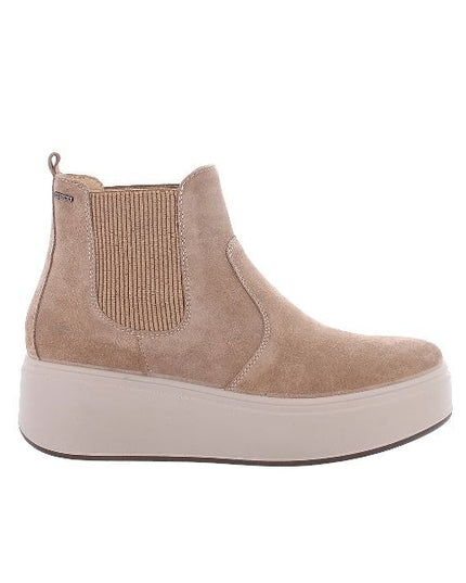 Igi&co stivaletti chelsea platform in camoscio beige