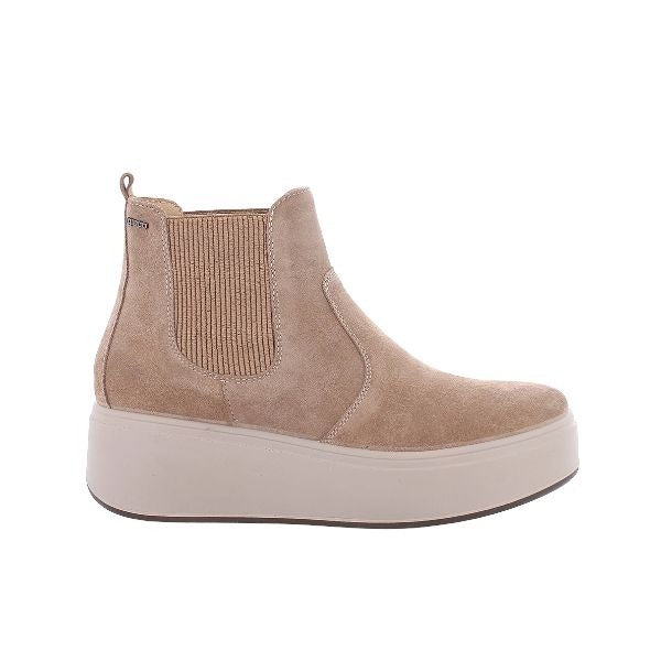Igi&co stivaletti chelsea platform in camoscio beige