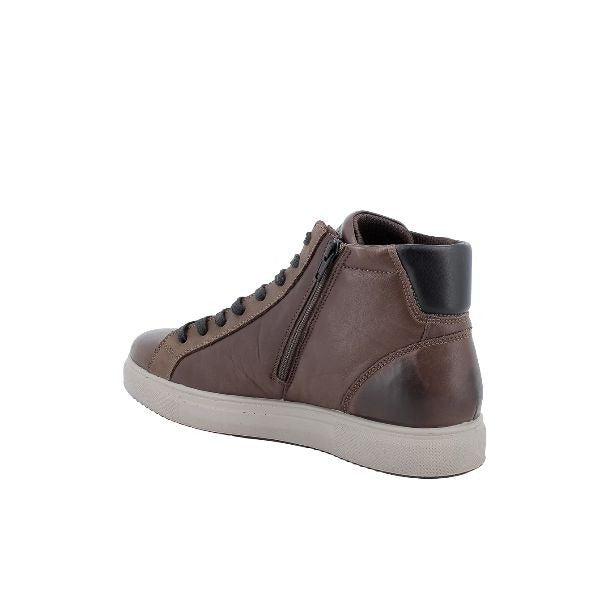 Igi&co polacchine in pelle marrone con zip laterale