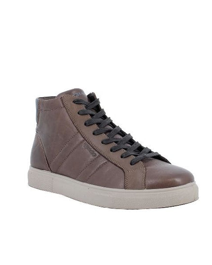 Igi&co polacchine in pelle marrone con zip laterale