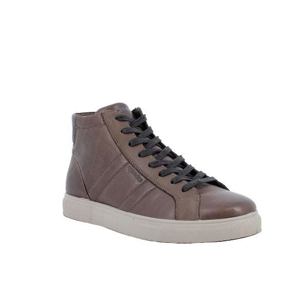 Igi&co polacchine in pelle marrone con zip laterale