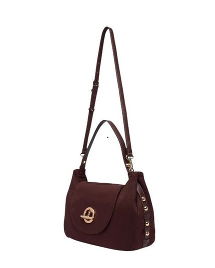 LIU JO Borsa spalla in camoscio red aubergine con dettagli dorati