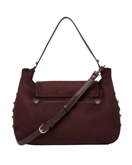 LIU JO Borsa spalla in camoscio red aubergine con dettagli dorati