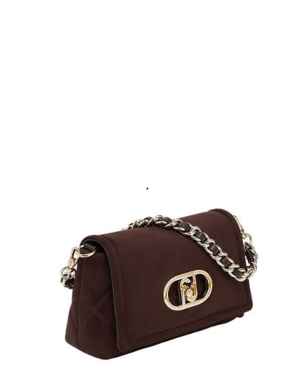LIU JO Sottospalla LaPuffy in microfibra Deep Brown con logo metallico