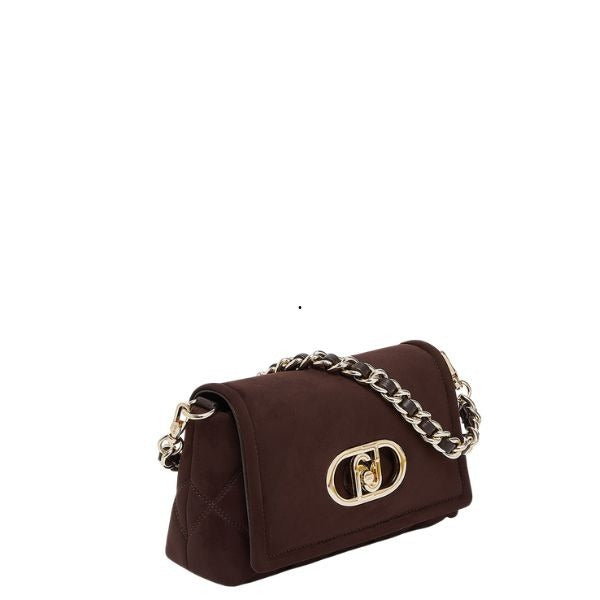 LIU JO Sottospalla LaPuffy in microfibra Deep Brown con logo metallico