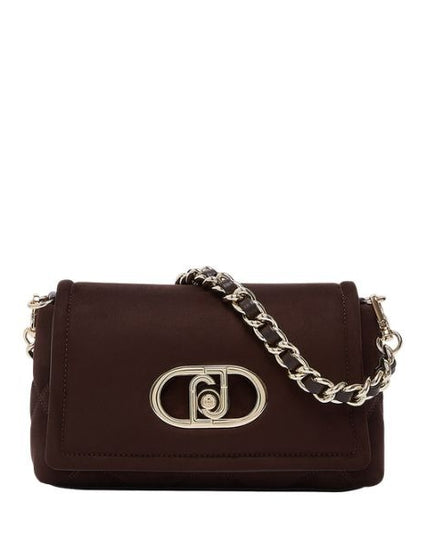 LIU JO Sottospalla LaPuffy in microfibra Deep Brown con logo metallico