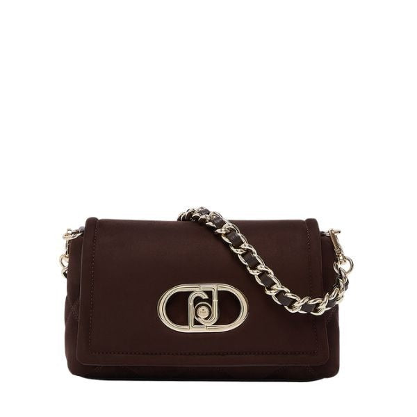 LIU JO Sottospalla LaPuffy in microfibra Deep Brown con logo metallico