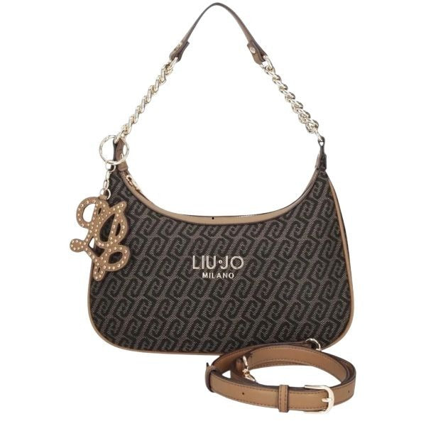 LIU JO Ridhi borsa a spalla con ciondolo e tracolla removibile colore testa di moro