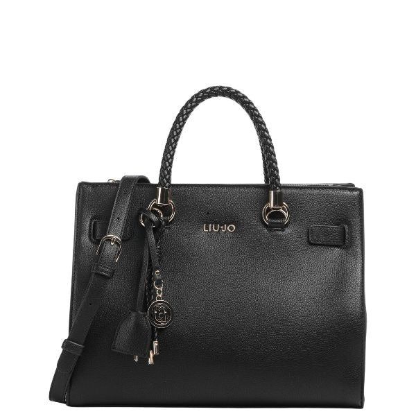 LIU JO Manhattan borsa a mano manico intrecciato colore nero