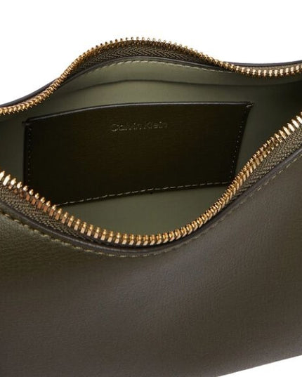 CALIN KLEIN borsa a spalla verde dettagli oro