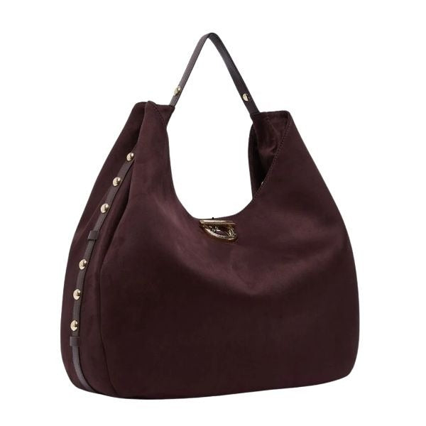 LIU JO Gerona borsa in camoscio con borchie  dorate colore Red Aubergine
