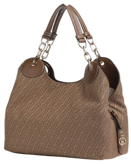 LIU JO Faiza borsa a spalla in tessuto con logo all over