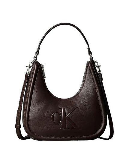 Calvin Klein Borsa a spalla in pelle con logo in rilievo Delicioso