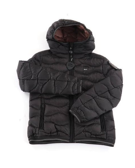 BLAUER Lowell junior giubbino con patch laterale removibile impreziosita da strass e chiusura zip colore nero