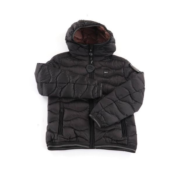 BLAUER Lowell junior giubbino con patch laterale removibile impreziosita da strass e chiusura zip colore nero