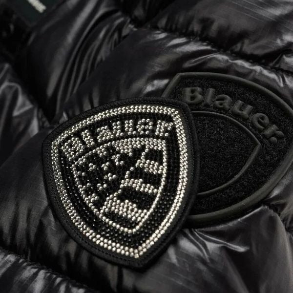 BLAUER Carol junior giubbino con cappuccio fisso con coulisse copri cursore sul collo tasche con zip e copri cursore colore nero