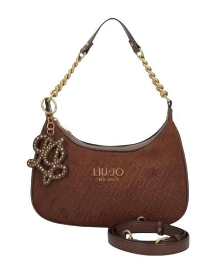 LIU JO Ridhi borsa a spalla con ciondolo e tracolla removibile colore tabacco