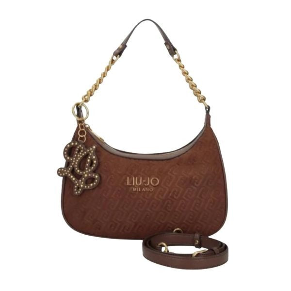 LIU JO Ridhi borsa a spalla con ciondolo e tracolla removibile colore tabacco