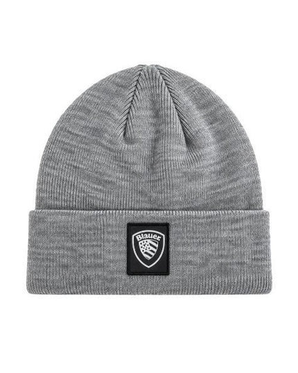 BLAUER Drake junior cappello patch logo sul risvolto colore grigio