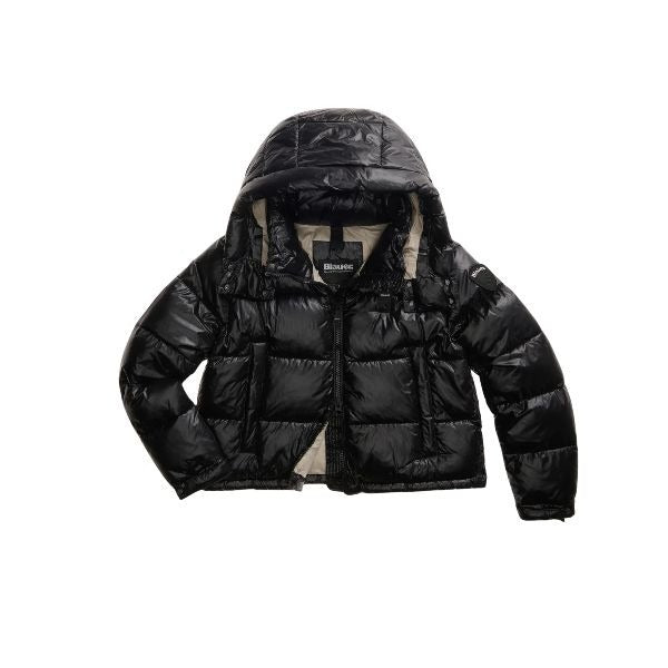 Blauer Gloria giubbino donna con cappuccio con colletto alto removibile impuntura a righe orizzontali tasche con automatici colore nero