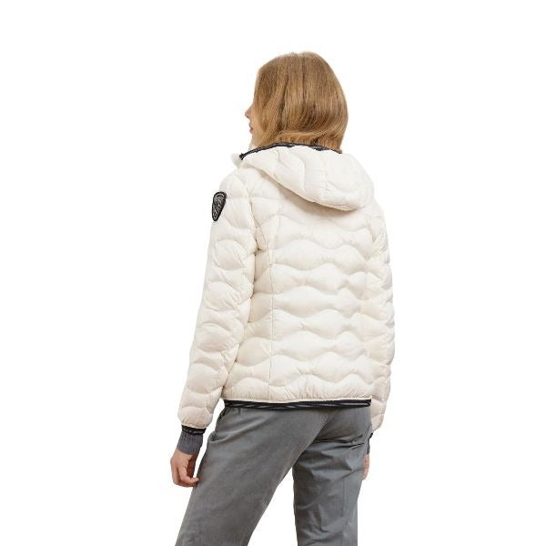 BLAUER Camelia giubbino donna trapuntato ad onde orizzontali dal taglio svasato cappuccio fisso e patch con glitter