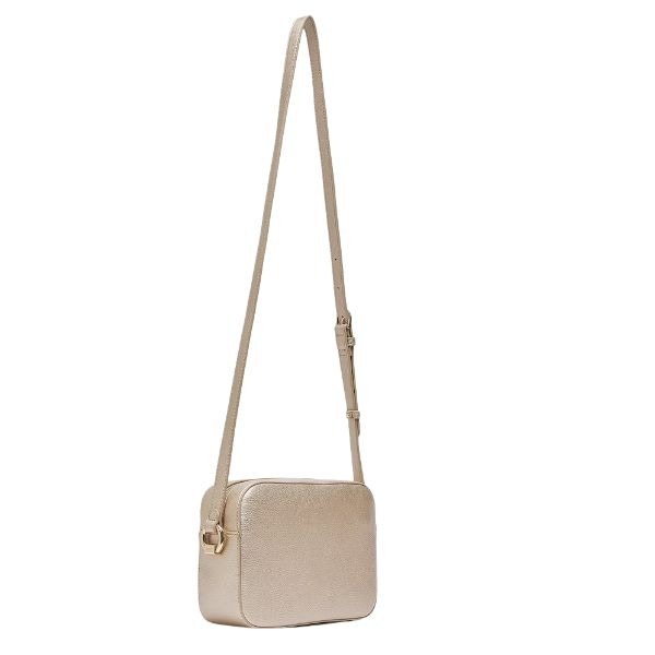 LIU JO Manhattan borsa a tracolla effetto bottalato colore light gold