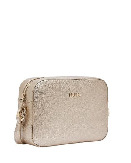 LIU JO Manhattan borsa a tracolla effetto bottalato colore light gold