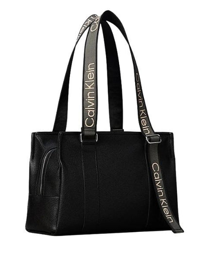 Calvin Klein Borsa tote con manici con logo nera