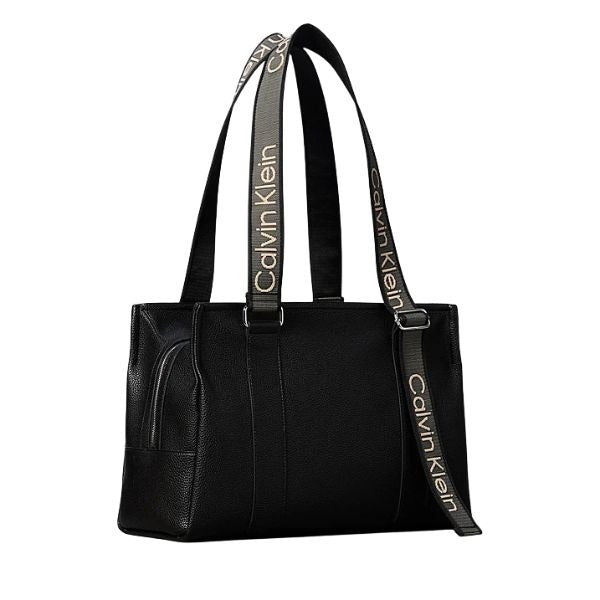 Calvin Klein Borsa tote con manici con logo nera