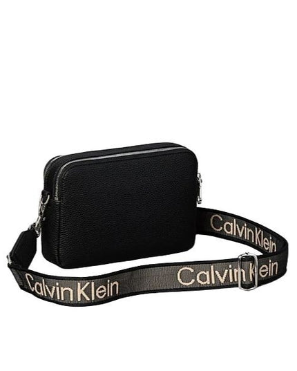 Calvin Klein Borsa a spalla con manico e tracolla logata nera