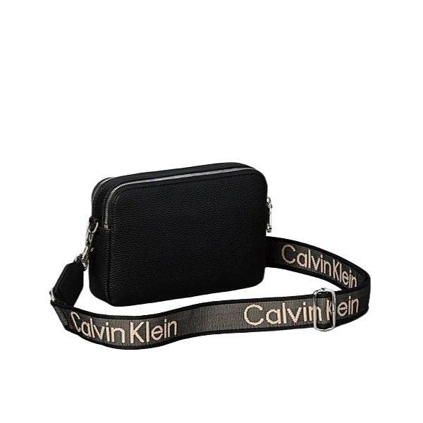 Calvin Klein Borsa a spalla con manico e tracolla logata nera