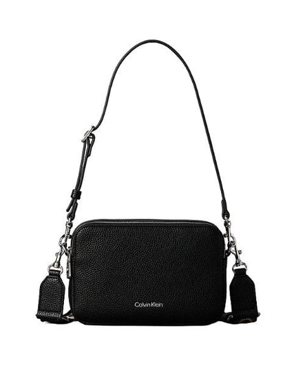 Calvin Klein Borsa a spalla con manico e tracolla logata nera
