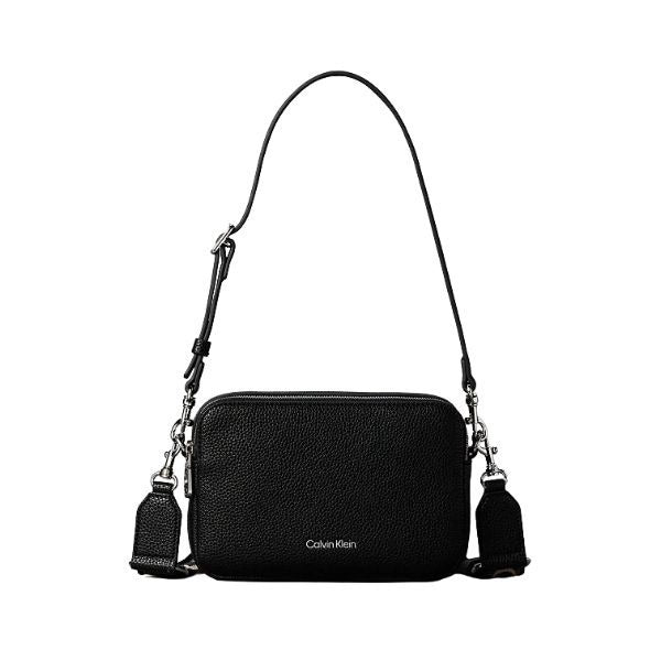 Calvin Klein Borsa a spalla con manico e tracolla logata nera