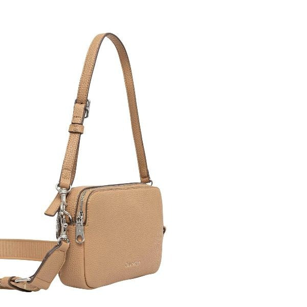 Calvin Klein Borsa a spalla con manico e tracolla logata tannin