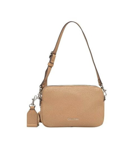 Calvin Klein Borsa a spalla con manico e tracolla logata tannin