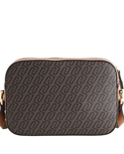 LIU JO Manhattan borsa a tracolla con monogramma all over colore Suede marrone