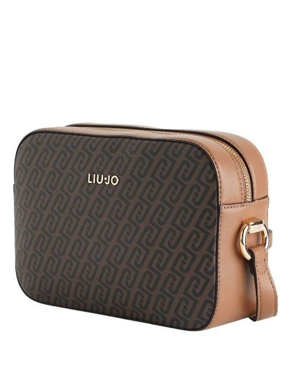 LIU JO Manhattan borsa a tracolla con monogramma all over colore Suede marrone