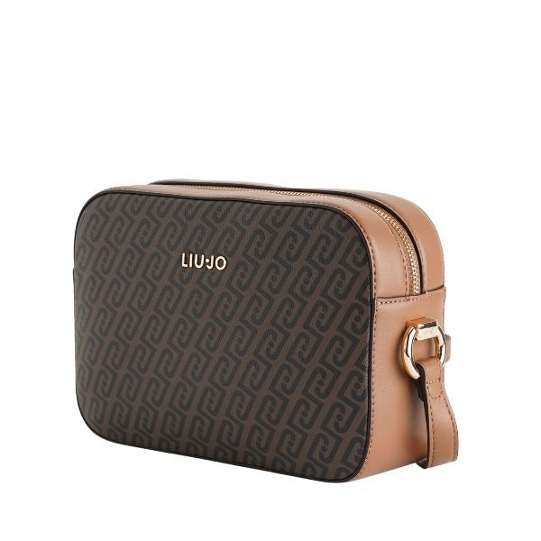 LIU JO Manhattan borsa a tracolla con monogramma all over colore Suede marrone